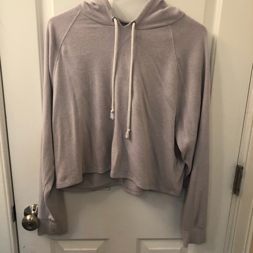 purple H&M hoodie